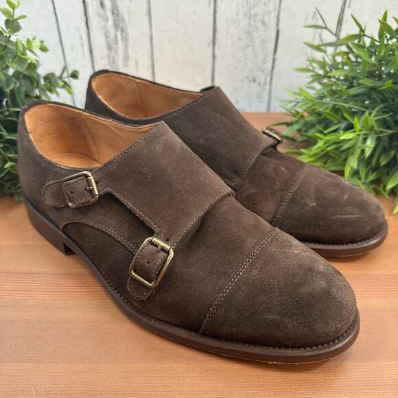 The Shoehorn Men\'s Brown Suede Leather Monk Oxfords Shoes Size 40 main image 11